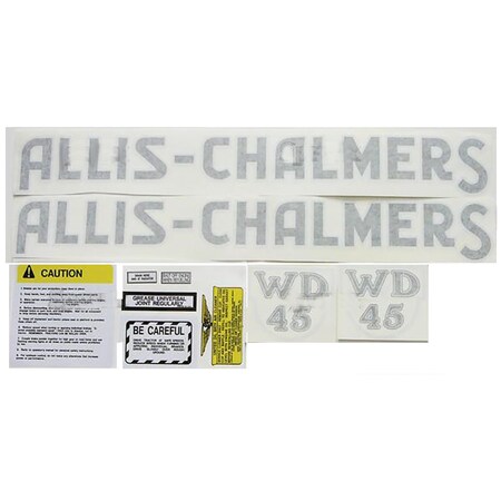 Aftermarket Allis Chalmers WD45 Complete Decal Set MAE30-0048